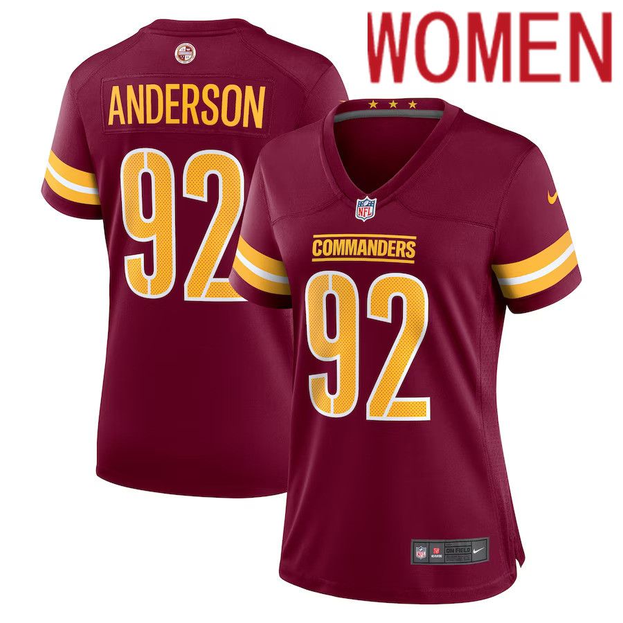 Women Washington Commanders 92 Abdullah Anderson Nike Burgundy Game Player NFL Jersey